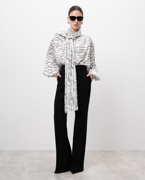 Balmain Біла блуза в принт Love Letter EF1HT020VH61