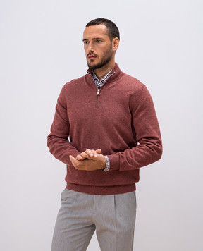 Brunello Cucinelli Бордовый свитер из кашемира M2200124