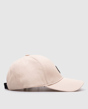 Moncler Бежевая кепка с фактурной нашивкой логотипа K10933B000260U082