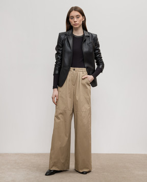 Brunello Cucinelli Черный лонгслив в рубчик с цепочкой мониль ML171SR700