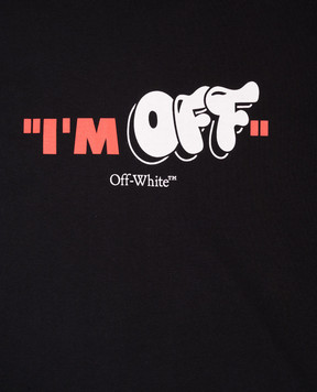 Off-White Дитяча чорна футболка з брендовим принтом OBAA002S25JER004