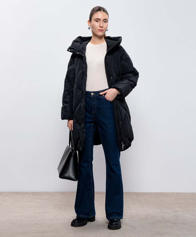 Max Mara Weekend Черный пуховик с логотипом логотип GUELFO изображение 2