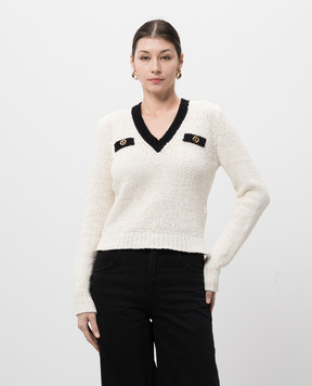 Twinset Белый пуловер с логотипом 251TP3444