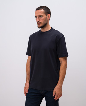 Loro Piana Синя футболка з вишивкою логотипа FAM8924