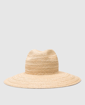 Loro Piana Бежевий солом'яний капелюх з логотипом FAN7365