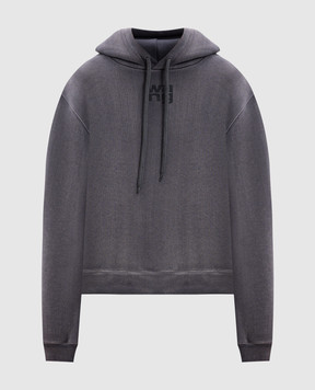 Alexander Wang Сіре утеплене худі з принтом логотипа 4CC3242108