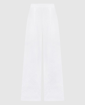 Ermanno Scervino Білі штани з льону з вишивкою бродері D464P302NZR