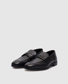 Stuart Weitzman Черные кожаные лоферы Simon SI223