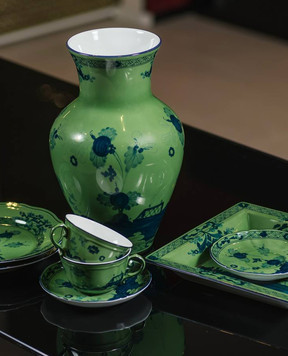 Ginori 1735 Зеленое чайное фарфоровое блюдце Oriente Italiano 003RG00FPT401010150236