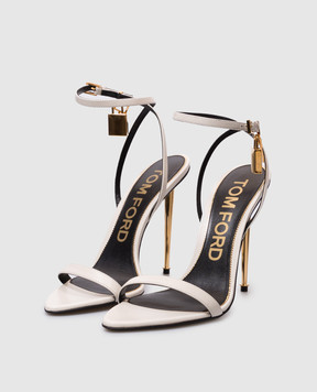 Tom Ford Бежевые босоножки с брендовым замком W2272LKD002G