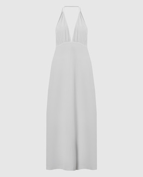 Toteme Серое платье макси из шелка 242WRD2197FB0115