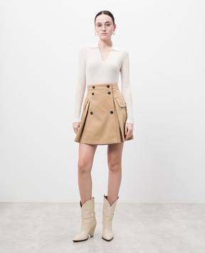Max Mara Белый пуловер EGREGE в ажурном узоре. EGREGE