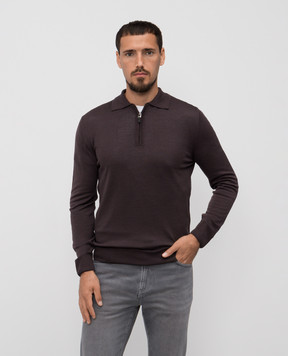 Canali Серое поло из шерсти MK01149C0572