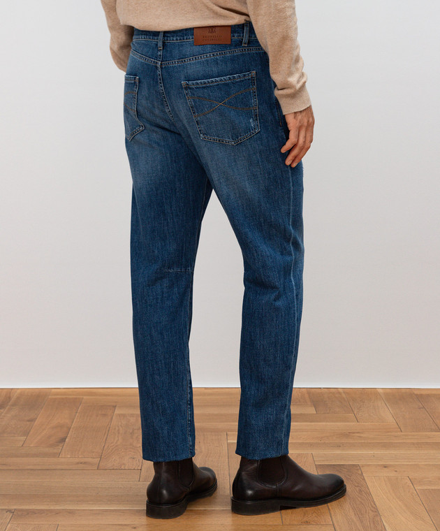 Brunello Cucinelli Синие джинсы с прорехами M0Z37X2340 изображение 4