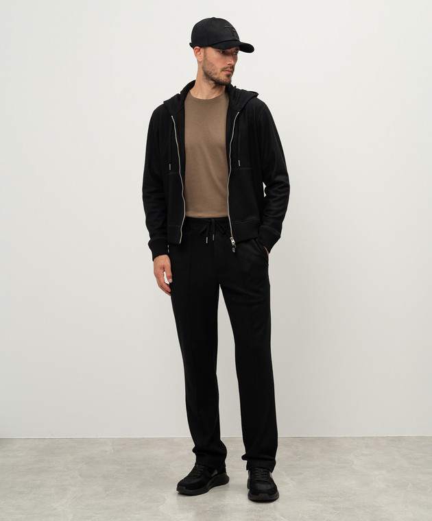 Tom Ford Черные брюки из кашемира с гравировкой логотипа JAL016JMK004F24 изображение 2