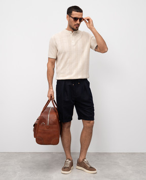 Brunello Cucinelli Синие шорты с льном MH255U0020