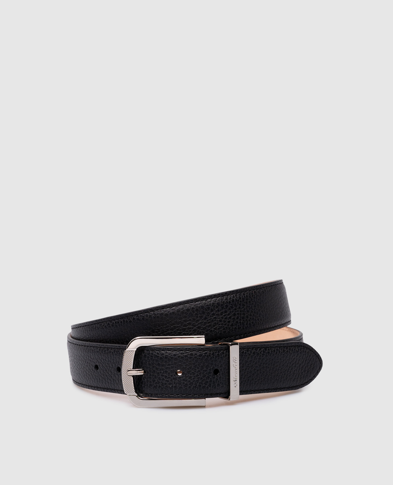 Black leather strap with logo