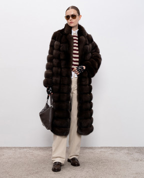 Brunello Cucinelli Бежеві джинси з ланцюжком моніль MPH81P4019