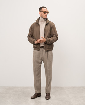 Loro Piana Коричневые брюки Anden из шерсти в тканом узоре FAO4578