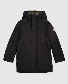 Moncler ENFANT Чорний пуховик Gesudar з нашивкою логотипа K29541C0001053A5E1214