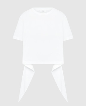 Solotre Белая футболка с асимметричным низом M1B0106