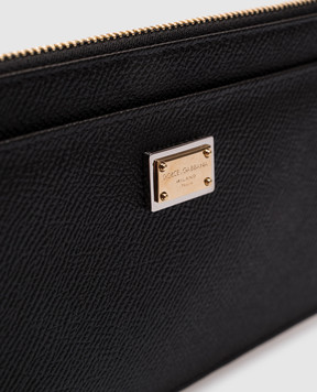 Dolce&Gabbana Чорний шкіряний гаманець з логотипом BI1265A1001