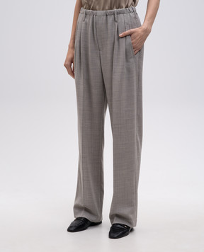 Brunello Cucinelli Серые брюки из шерсти MP507P8983