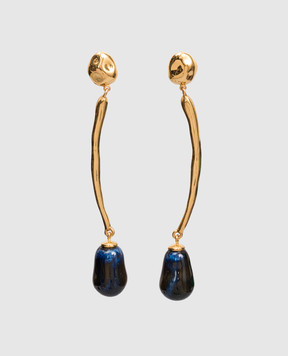 House of Fou Золотисті сережки Waka Cosmos з позолотою 22 карат WAKALONG