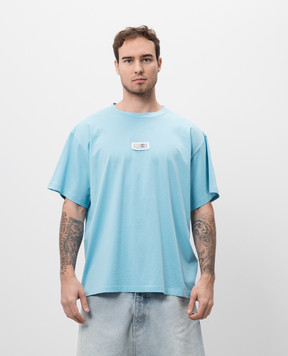 Maison Margiela MM6 Блакитна футболка з логотипом SH0GC0033S24312