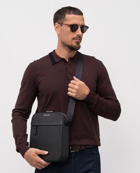 Trussardi Черная кожаная сумка с принтом логотипа Z590E005967NMBC03L33