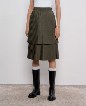 Brunello Cucinelli Юбка-плиссе цвета хаки M0H77G2672