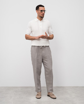 Brunello Cucinelli Серые брюки из льна M243DE1710