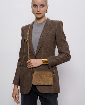 Saint Laurent Бежевая замшевая сумка GABY 7336671U807