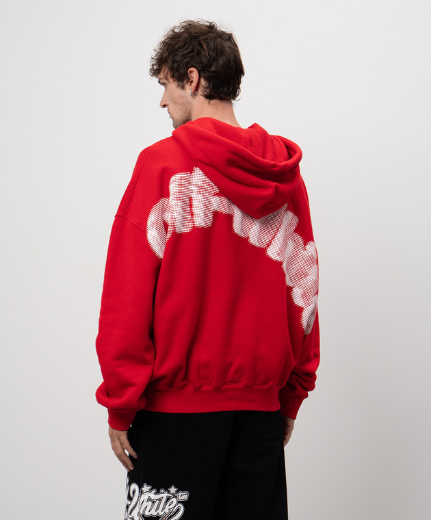 Off-White Красные худи с принтом логотипа OMBB118F24FLE006 изображение 4