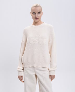 Versace Бежевий светр з візерунком логотипа 10209231A14757
