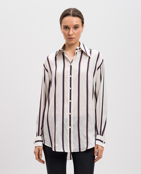 Alexander McQueen Біла блуза із шовку в смужку 819450QBAC9