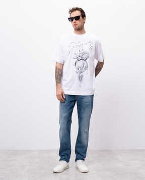 Givenchy Белая футболка с принтом логотипа BM71MG3YPX