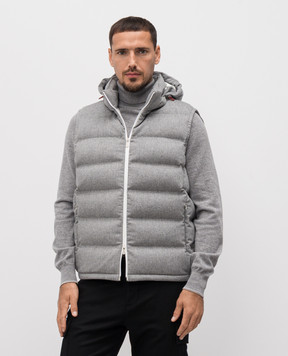 Brunello Cucinelli Серый пуховый жилет из шерсти MQ4631608