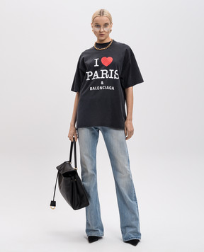 Balenciaga Черная футболка I Love Paris & Balenciaga 764235TRVU9