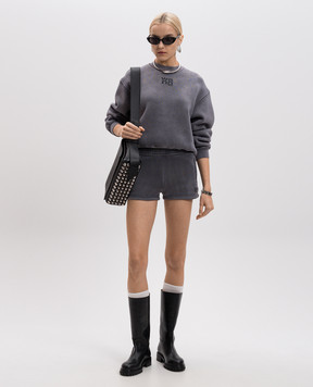 Alexander Wang Серый утепленный свитшот с принтом логотипа 4CC3241518