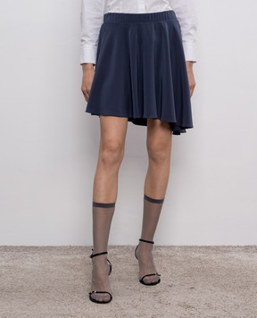 Brunello Cucinelli Синяя юбка мини из шелка M0F51G2243