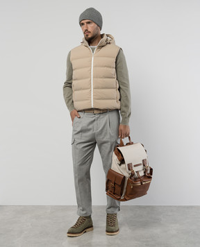 Brunello Cucinelli Бежевый пуховый жилет MM4911995