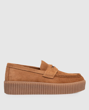 Max Mara Weekend Коричневі замшеві мокасини KAPOK KAPOKLOAFER