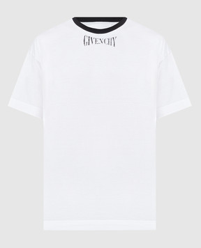 Givenchy Біла футболка з принтом логотипа BM71JA3YK9