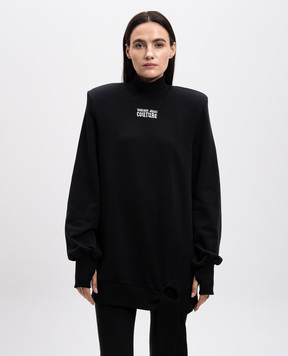 Versace Jeans Couture Черный свитшот с вышивкой логотипа 77HAO972F0010