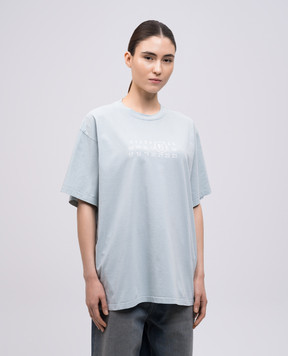 Maison Margiela MM6 Зеленая футболка с фактурным принтом логотипа S62GD0202M20115