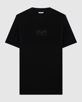 Vetements Чорна футболка з принтом логотипа в тон UA66TR600BBm