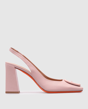 Santoni Розовые кожаные слингбеки с логотипом WDMP70407HA2NSZA