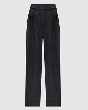 Brunello Cucinelli Сірі штани з вовни та кашеміру MB162P8417