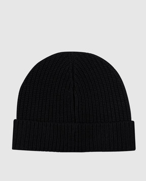 Off-White Черная шапка из шерсти с вышивкой логотипа OMLC041C99KNI003